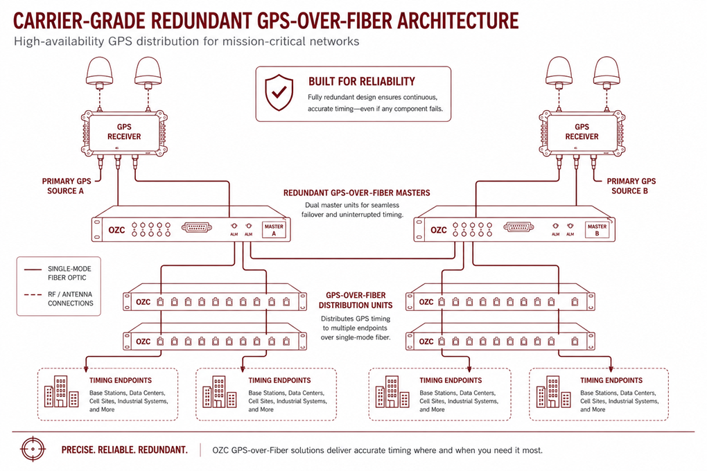 OZC Carrier Grade Redundant GPS-Over-Fiber Architecture